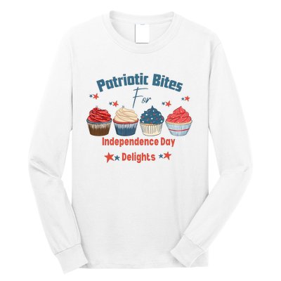 4th Of July Food Cupcakes Patriotic America Long Sleeve Shirt