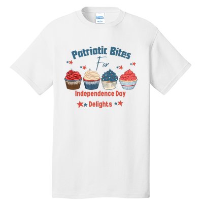 4th Of July Food Cupcakes Patriotic America Tall T-Shirt