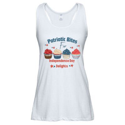 4th Of July Food Cupcakes Patriotic America Ladies Essential Flowy Tank