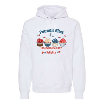 4th Of July Food Cupcakes Patriotic America Premium Hoodie