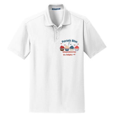 4th Of July Food Cupcakes Patriotic America Dry Zone Grid Polo