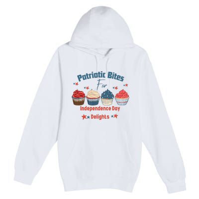 4th Of July Food Cupcakes Patriotic America Premium Pullover Hoodie