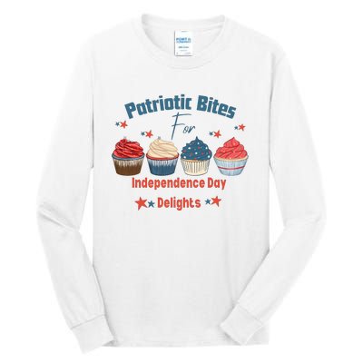 4th Of July Food Cupcakes Patriotic America Tall Long Sleeve T-Shirt