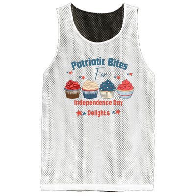 4th Of July Food Cupcakes Patriotic America Mesh Reversible Basketball Jersey Tank