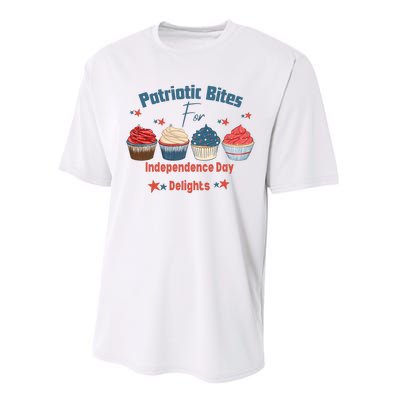 4th Of July Food Cupcakes Patriotic America Performance Sprint T-Shirt