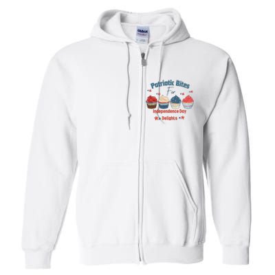 4th Of July Food Cupcakes Patriotic America Full Zip Hoodie