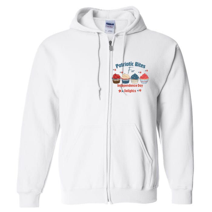 4th Of July Food Cupcakes Patriotic America Full Zip Hoodie