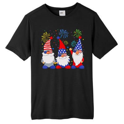 4th Of July Gnomes Patriotic American Flag Cute Gnome Tall Fusion ChromaSoft Performance T-Shirt