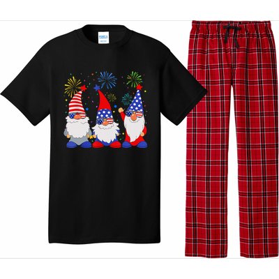 4th Of July Gnomes Patriotic American Flag Cute Gnome Pajama Set