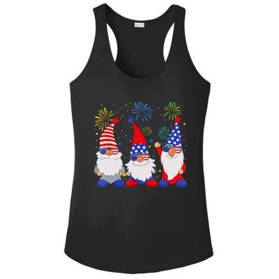 4th Of July Gnomes Patriotic American Flag Cute Gnome Ladies PosiCharge Competitor Racerback Tank