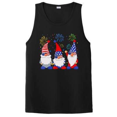 4th Of July Gnomes Patriotic American Flag Cute Gnome PosiCharge Competitor Tank