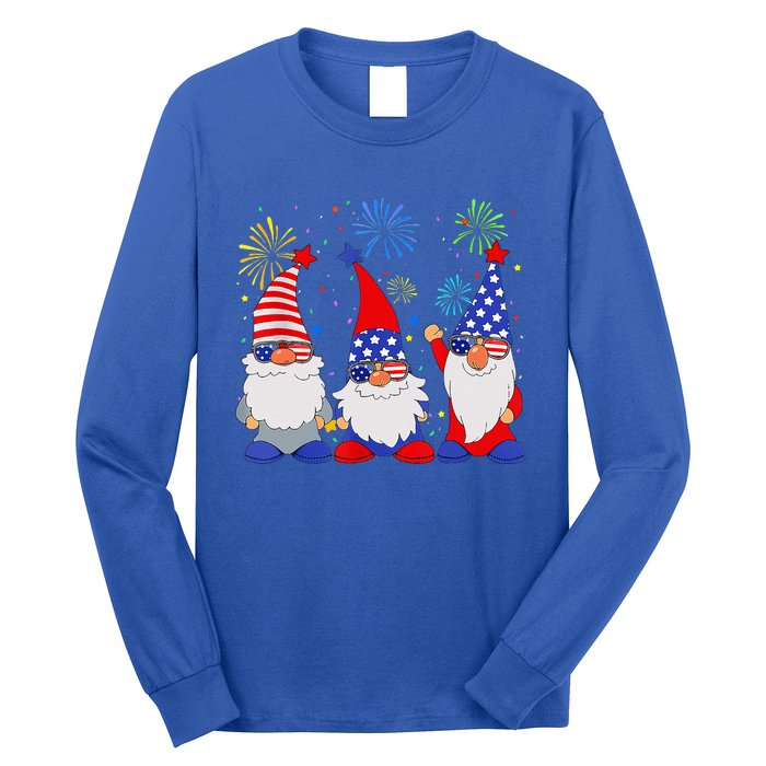 4th Of July Gnomes Patriotic American Flag Cute Gnome Long Sleeve Shirt