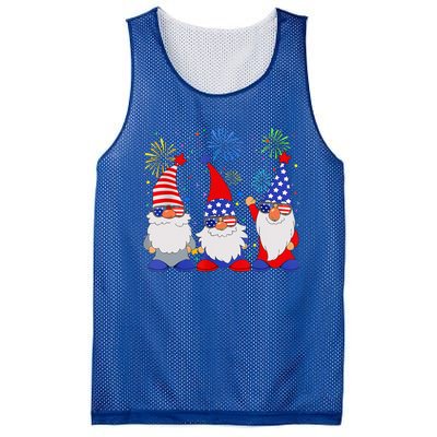 4th Of July Gnomes Patriotic American Flag Cute Gnome Mesh Reversible Basketball Jersey Tank