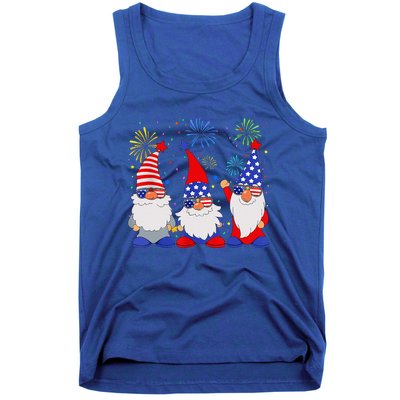 4th Of July Gnomes Patriotic American Flag Cute Gnome Tank Top