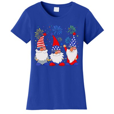 4th Of July Gnomes Patriotic American Flag Cute Gnome Women's T-Shirt