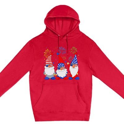 4th Of July Gnomes Patriotic American Flag Cute Gnome Premium Pullover Hoodie