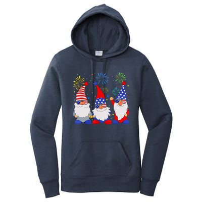 4th Of July Gnomes Patriotic American Flag Cute Gnome Women's Pullover Hoodie