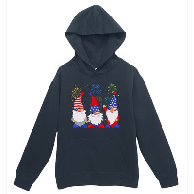 4th Of July Gnomes Patriotic American Flag Cute Gnome Urban Pullover Hoodie