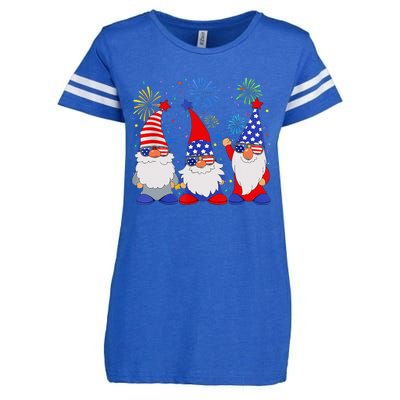 4th Of July Gnomes Patriotic American Flag Cute Gnome Enza Ladies Jersey Football T-Shirt