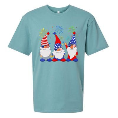 4th Of July Gnomes Patriotic American Flag Cute Gnome Sueded Cloud Jersey T-Shirt