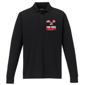 4th Of July You Free Tonight Funny Gift Performance Long Sleeve Polo