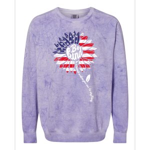 4th Of July Be Kind Sunflower Red White And Blue Colorblast Crewneck Sweatshirt