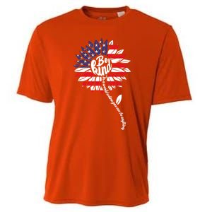 4th Of July Be Kind Sunflower Red White And Blue Cooling Performance Crew T-Shirt