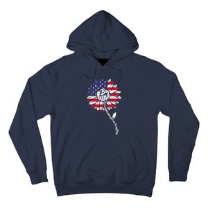 4th Of July Be Kind Sunflower Red White And Blue Hoodie