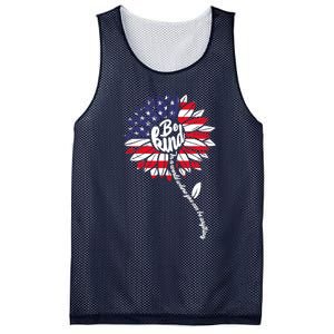 4th Of July Be Kind Sunflower Red White And Blue Mesh Reversible Basketball Jersey Tank