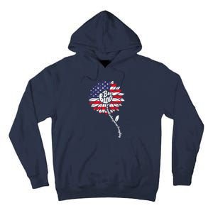 4th Of July Be Kind Sunflower Red White And Blue Tall Hoodie