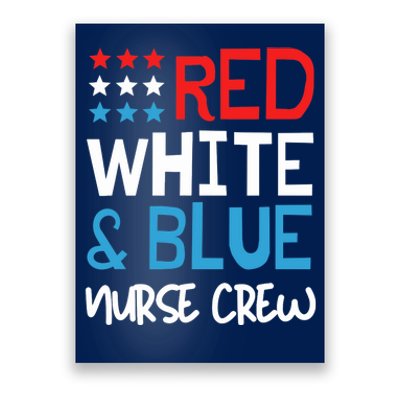 4th Of July Nurse Crew Scrub Tops Patriotic Nurses Matching Poster