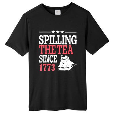 4th Of July Spilling The Tea Since 1773 Tall Fusion ChromaSoft Performance T-Shirt