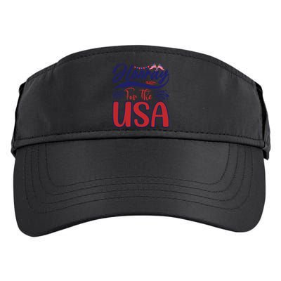 4th Of July Hooray For The Usa Patriotic Gift Adult Drive Performance Visor