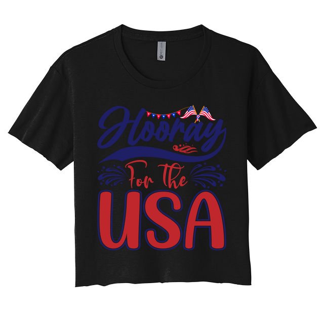 4th Of July Hooray For The Usa Patriotic Gift Crop Top