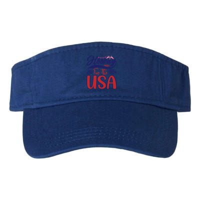 4th Of July Hooray For The Usa Patriotic Gift Valucap Bio-Washed Visor