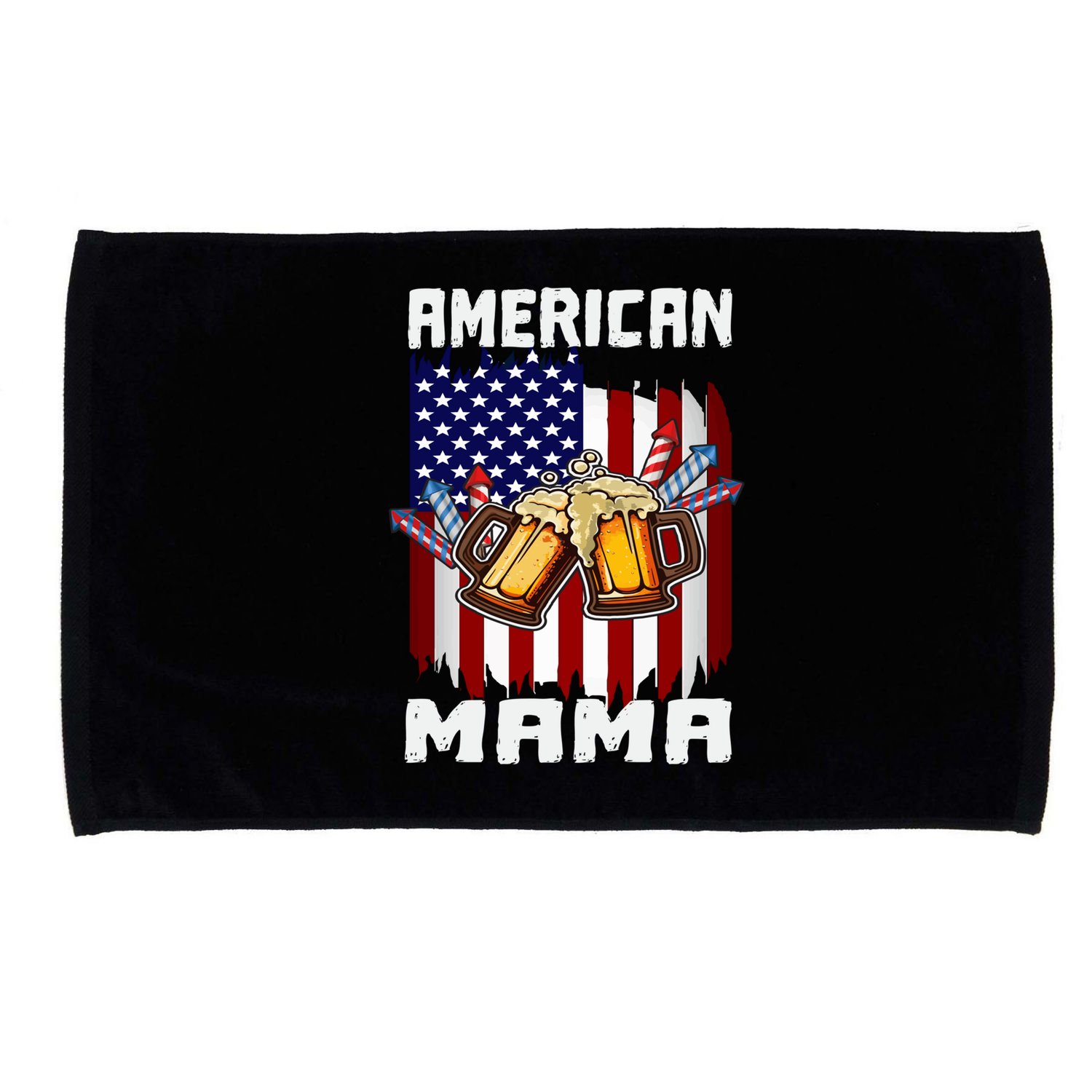 4th Of July Proud American Mama Us Flag Pride Fireworks Gift Microfiber Hand Towel