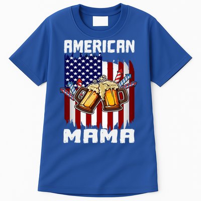 4th Of July Proud American Mama Us Flag Pride Fireworks Gift Tall T-Shirt