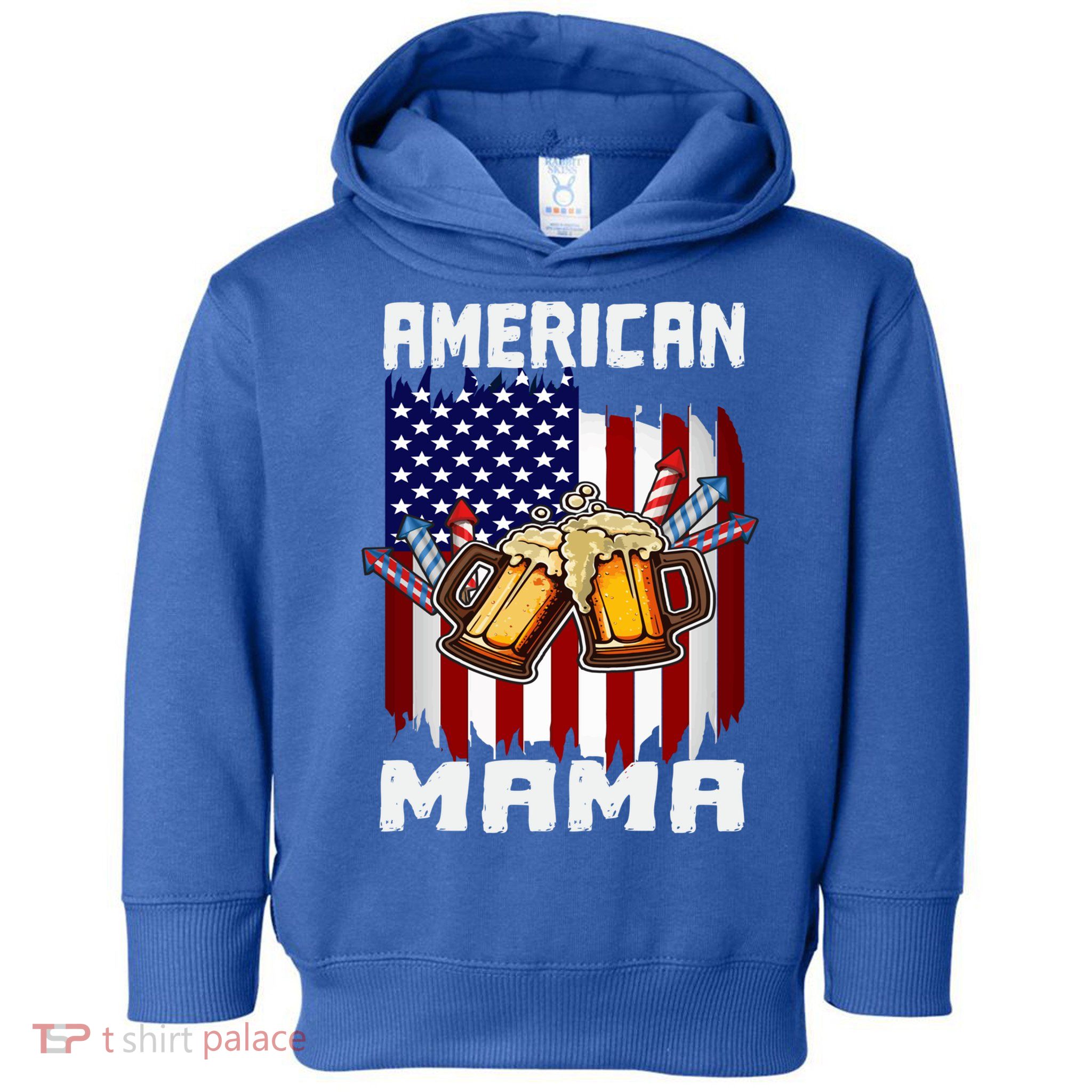 4th Of July Proud American Mama Us Flag Pride Fireworks Gift Toddler Hoodie