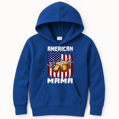 4th Of July Proud American Mama Us Flag Pride Fireworks Gift Kids Hoodie