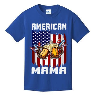 4th Of July Proud American Mama Us Flag Pride Fireworks Gift Kids T-Shirt
