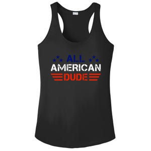 4th Of July Gift All American Dude Gift Ladies PosiCharge Competitor Racerback Tank