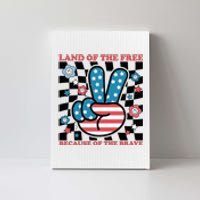 4th Of July Retro Land Of The Free Because Of The Brave Gift Canvas