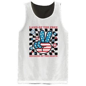 4th Of July Retro Land Of The Free Because Of The Brave Gift Mesh Reversible Basketball Jersey Tank