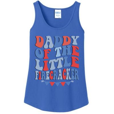 4th Of July Birthday Dad Daddy Of The Little Firecracker T Gift Ladies Essential Tank