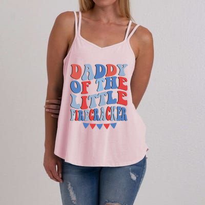 4th Of July Birthday Dad Daddy Of The Little Firecracker T Gift Women's Strappy Tank