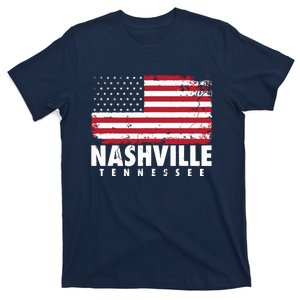 4th Of July Women Nashville Tennessee American Flag T-Shirt