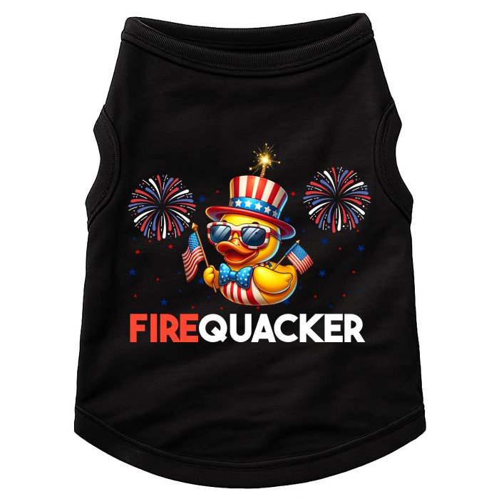4th Of July Cute Duck Firequacker Patriotic Funny Doggie Tank
