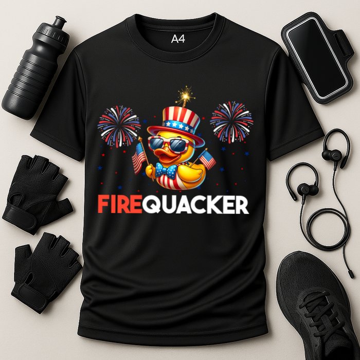 4th Of July Cute Duck Firequacker Patriotic Funny Performance Shirt