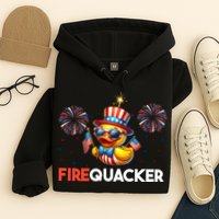 4th Of July Cute Duck Firequacker Patriotic Funny Hoodie