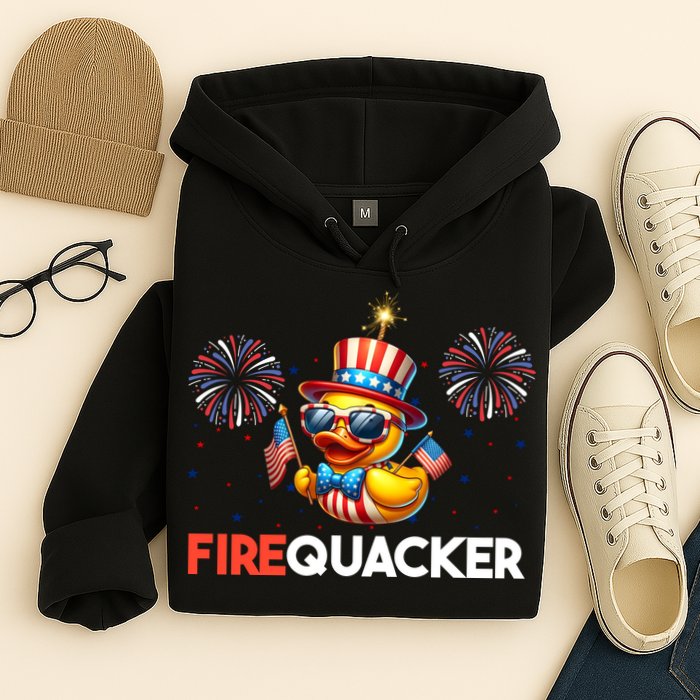 4th Of July Cute Duck Firequacker Patriotic Funny Hoodie